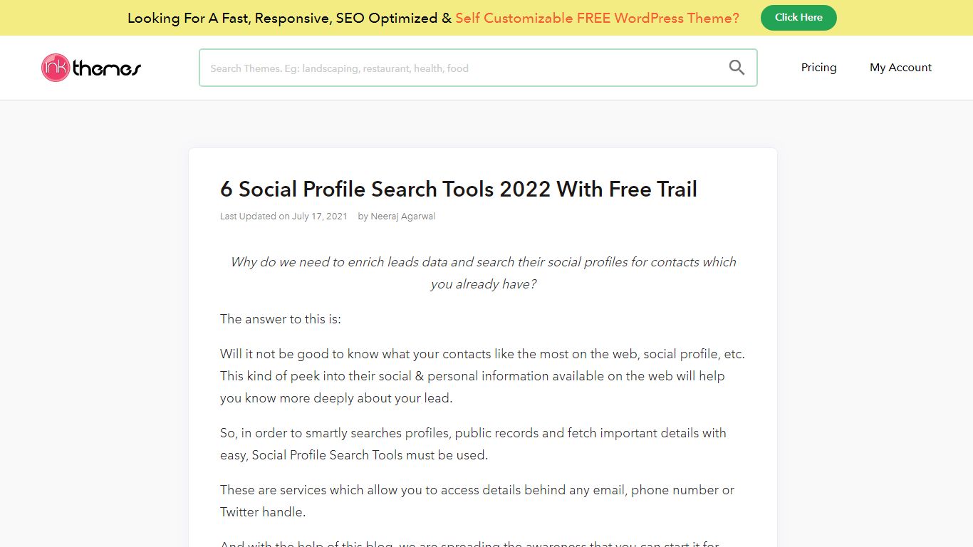 6 Free Social Profile Search Tools 2022 | InkThemes