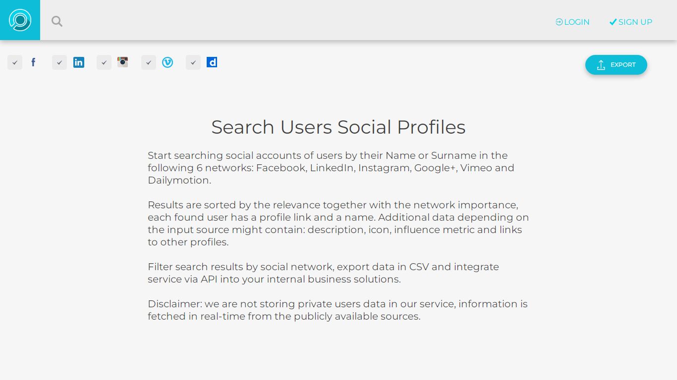 Search Users – Free Social Profiles Finder